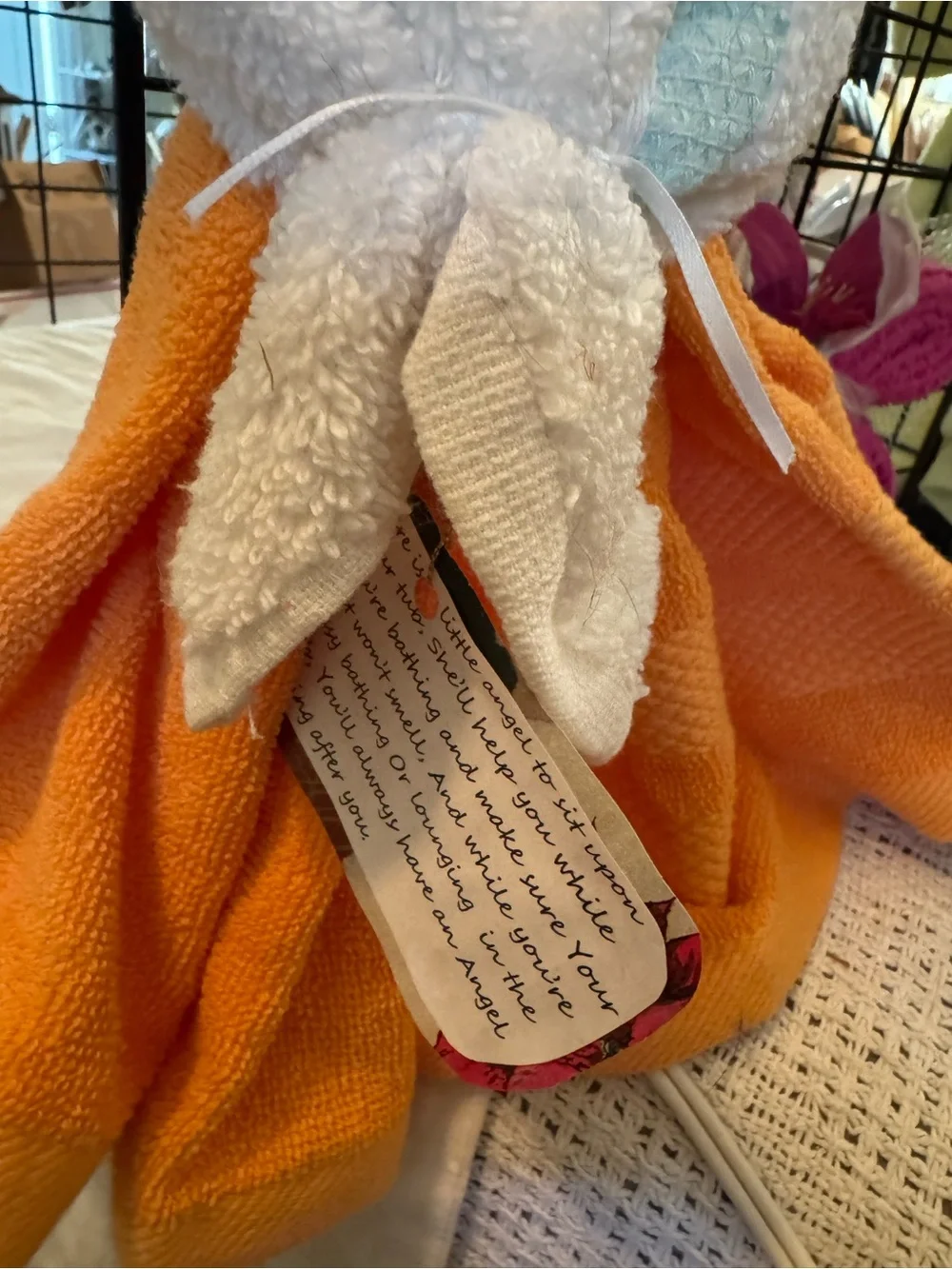 Orange and White Hand Towel Set - Decorative Bath Accent